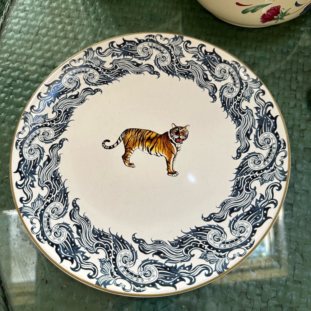 William Sonoma Dinner Plate Tiger Ceramic